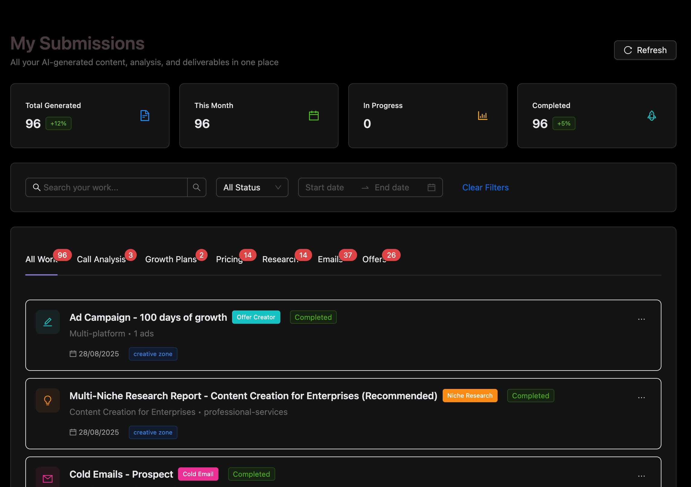 ArbitrageOS Submissions Dashboard